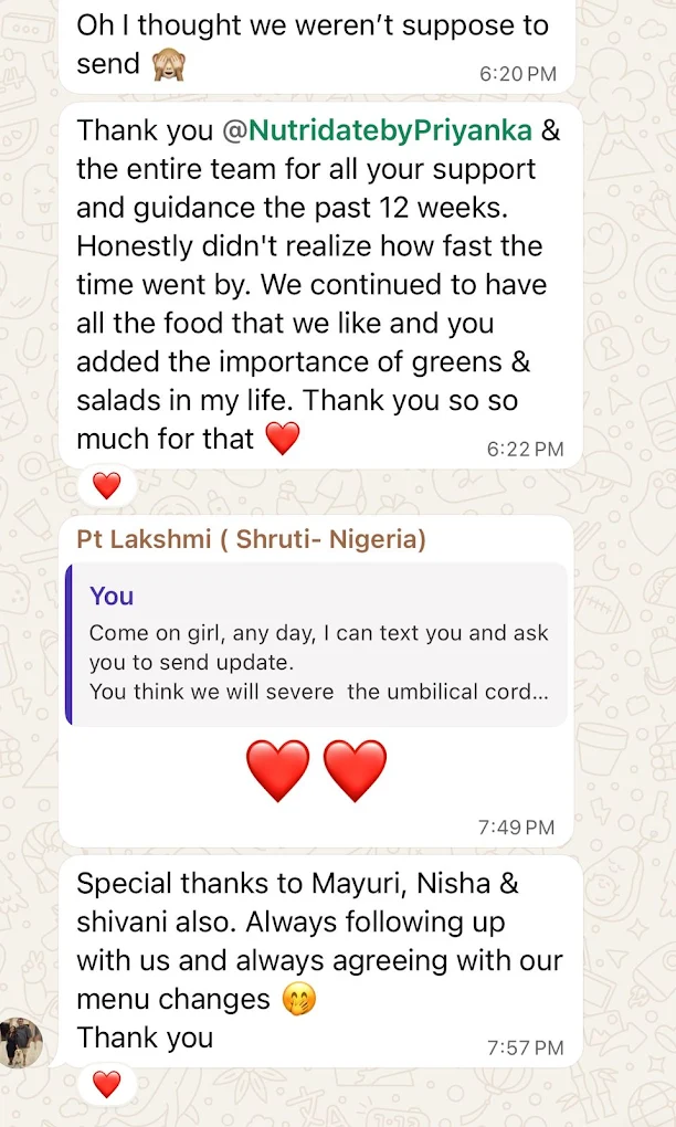 Message from a client during the program
