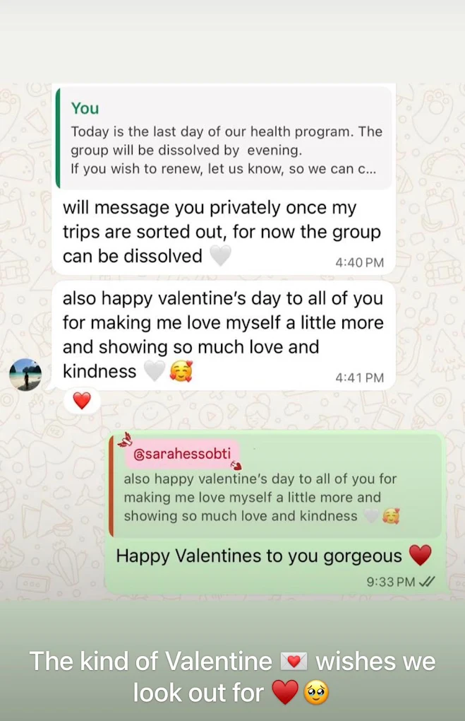Message from a client during the program
